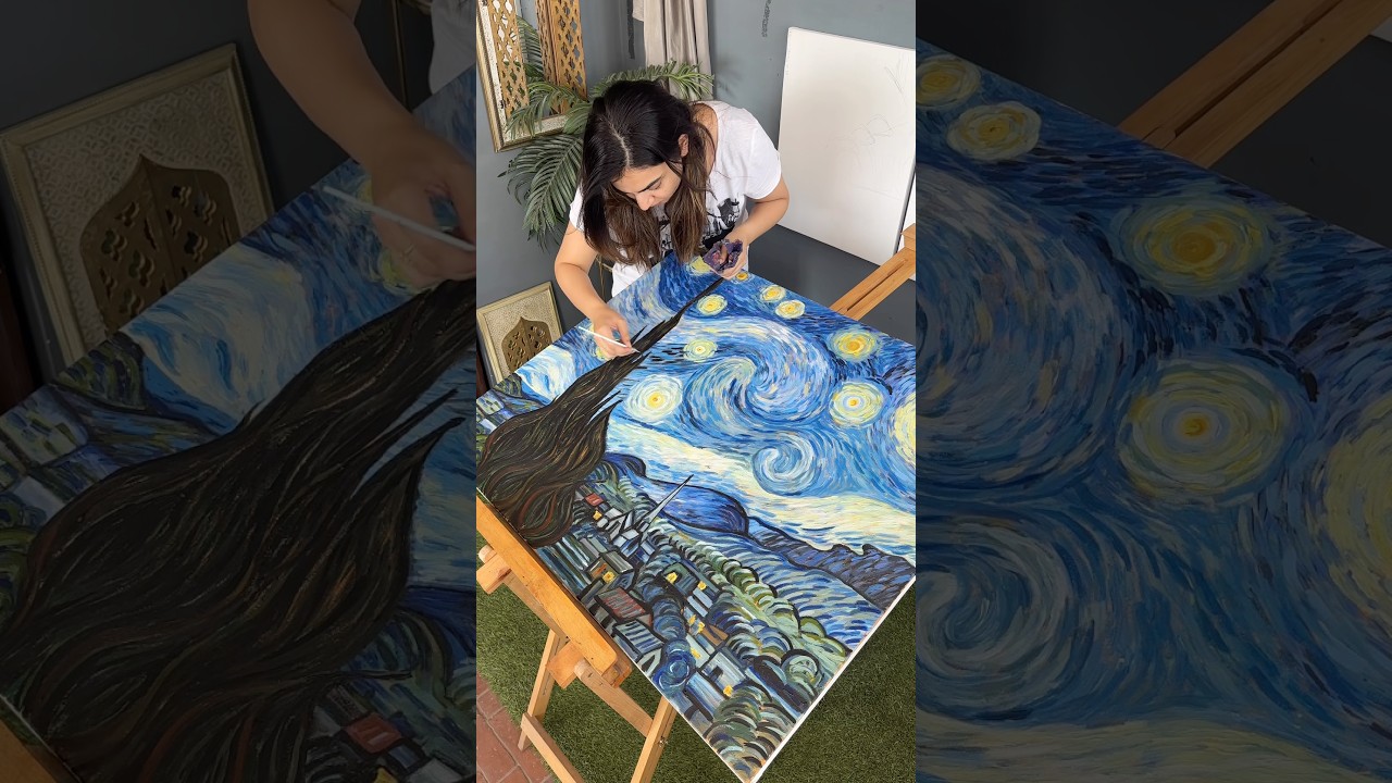 Nothing is more inspiring than Van Gogh&rsquo;s Starry night . #sakshikhullarart #vangogh #starrynight