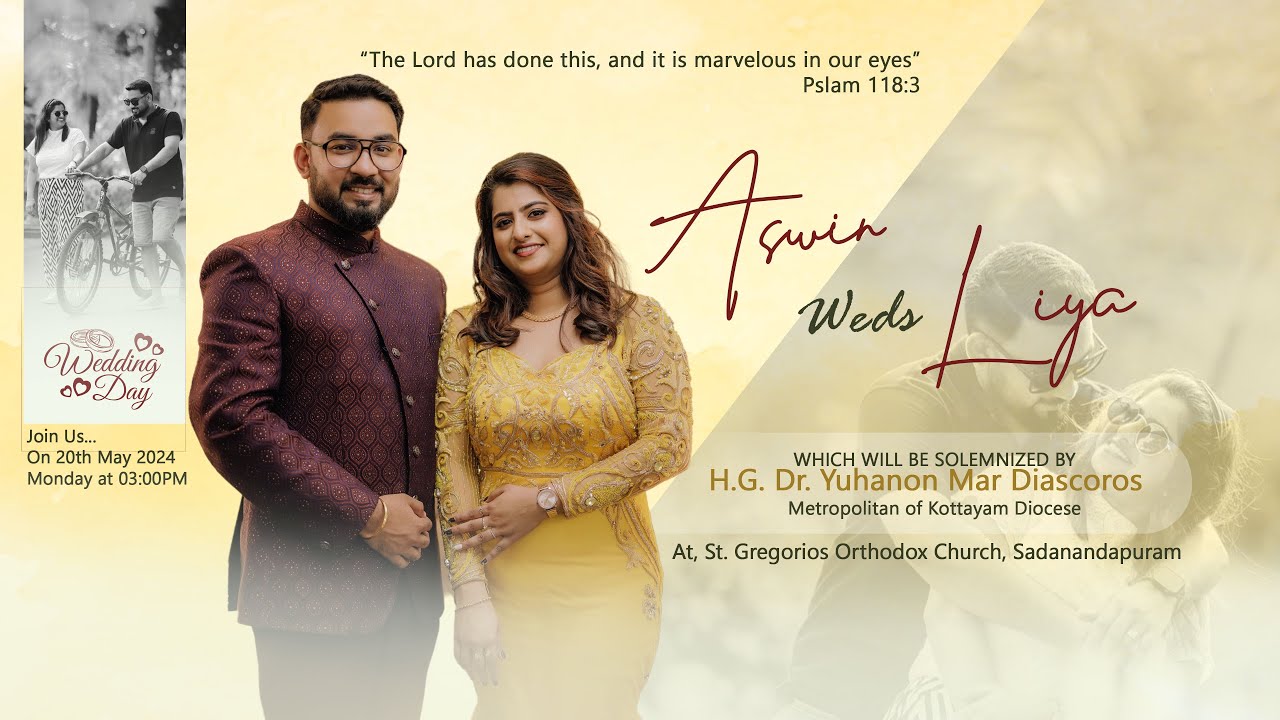 Aswin weds Liya - WEDDING CEREMONY | H.G. Dr. Yuhanon Mar Diascoros - Metropolitan