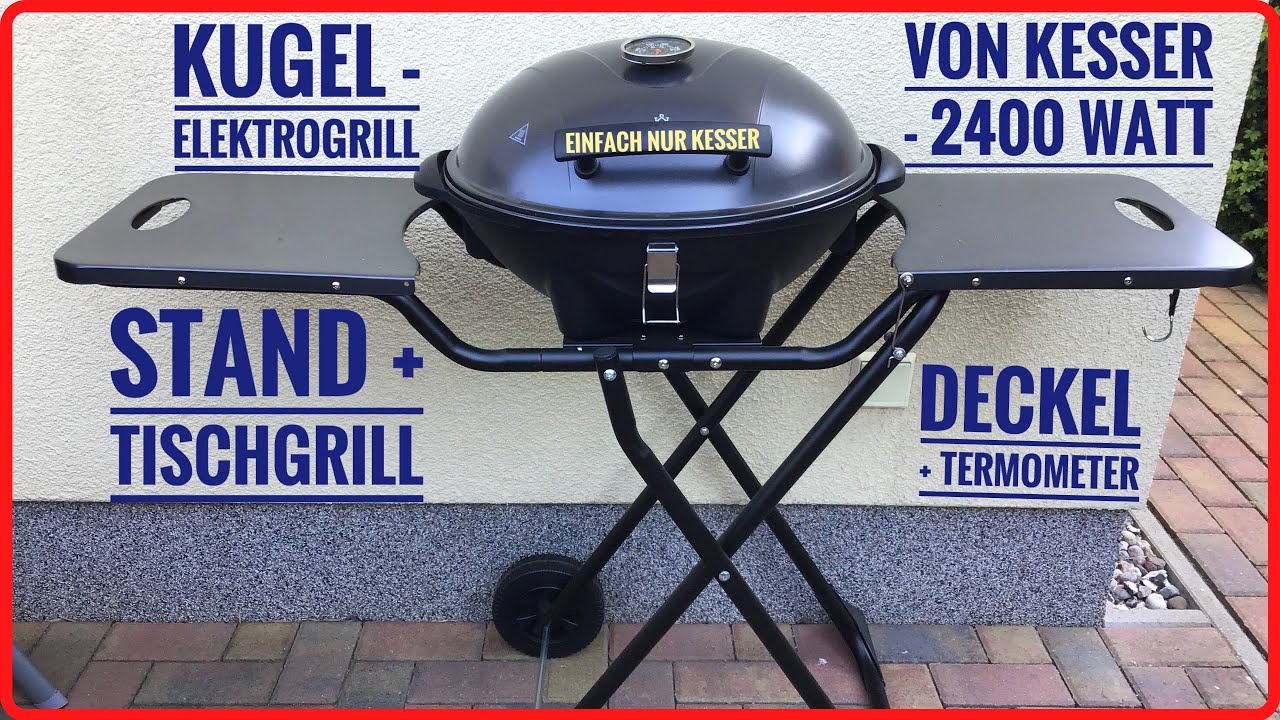 Elektrogrill testen von Kesser  2 in 1 Tischgrill - Standgrill / 2400 Watt Deckel und Termometer