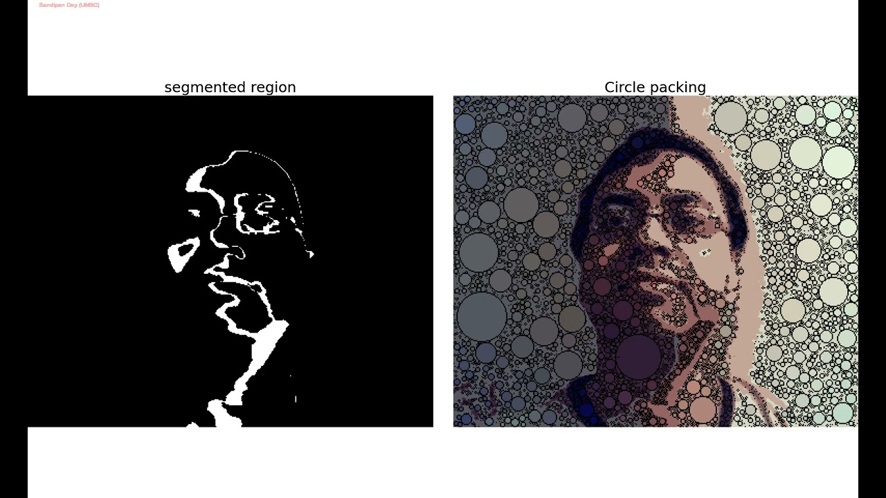 Region-aware Circle packing | MeanShift | segmentation | python