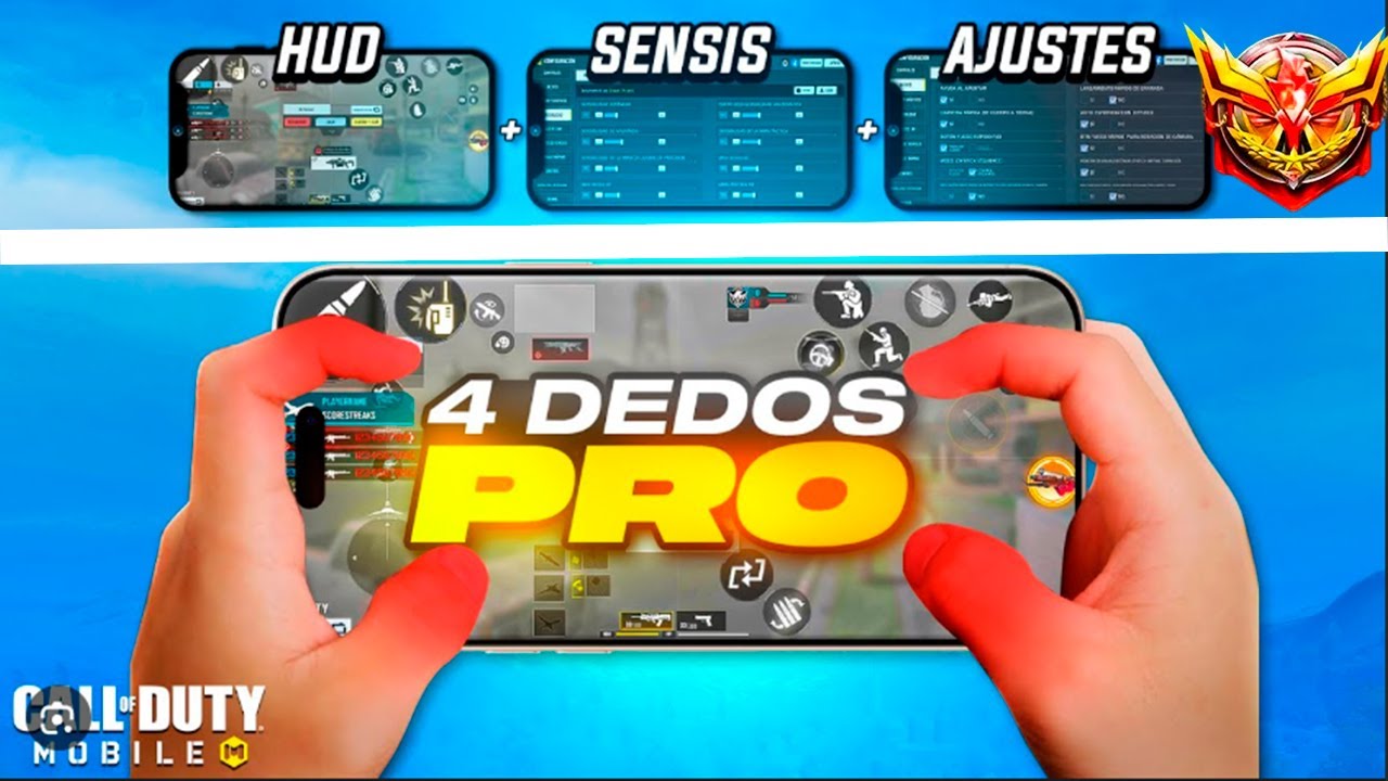🔥 Aprende a JUGAR a 4 DEDOS en CELULAR como PRO | HUD + Sensibilidad + Confi | COD Mobile | MJ