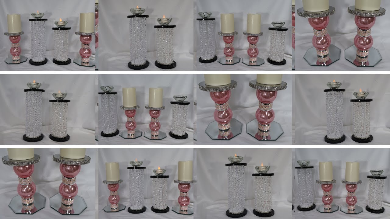 PINK AND ICE CANDLE HOLDERS|| TWO NEW DOLLAR TREE DIY'S