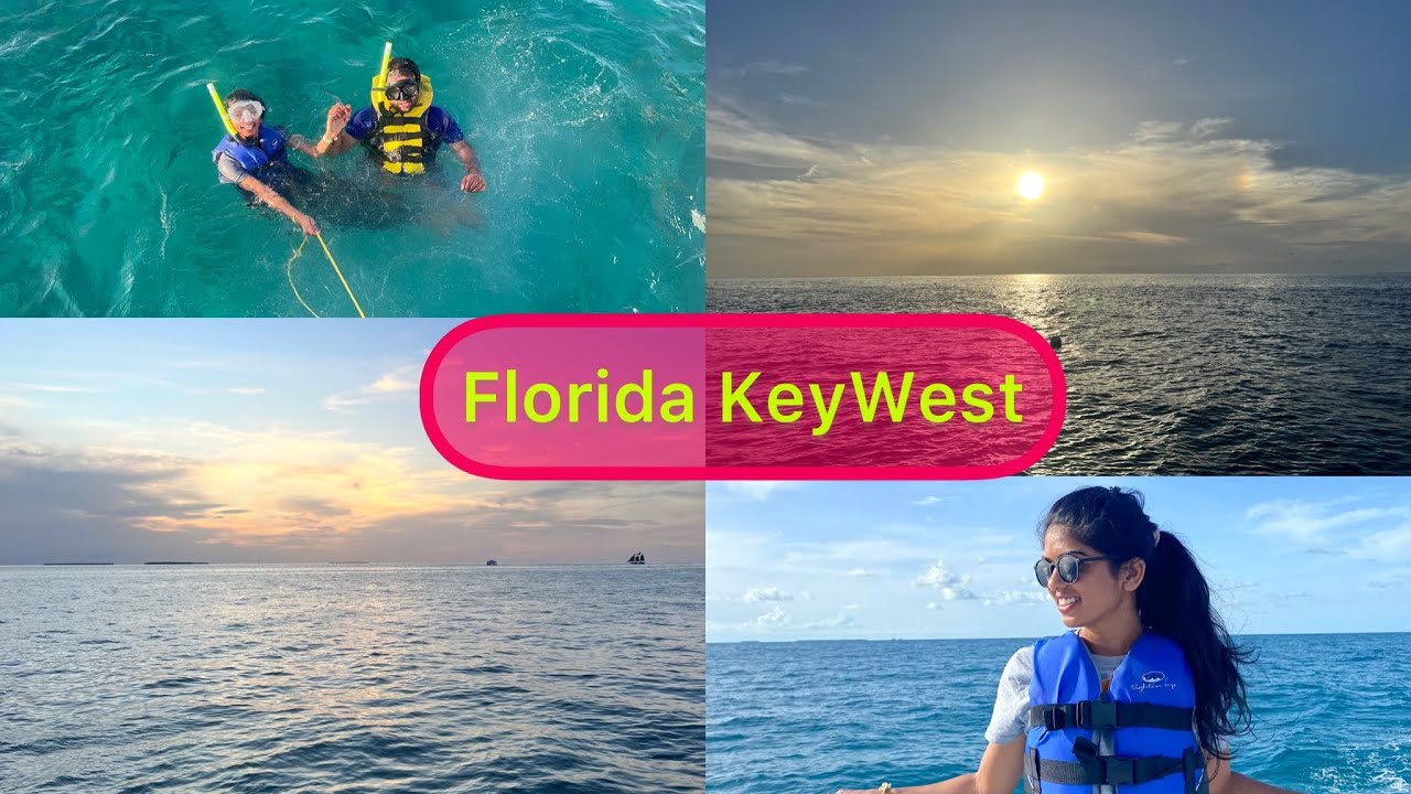 Key West, Florida | Day 1 (World's 3rd Largest Coral Reef) Sunset Cruise | Telugu