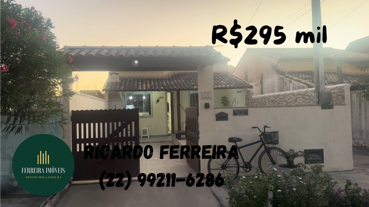 Casa à Venda no Verão Vermelho, Unamar | Piscina, Área Gourmet, 90m² - R$ 295 mil