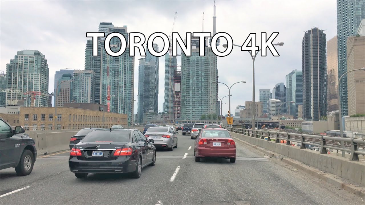 Toronto 4K - Skyline Expressway - Driving Downtown