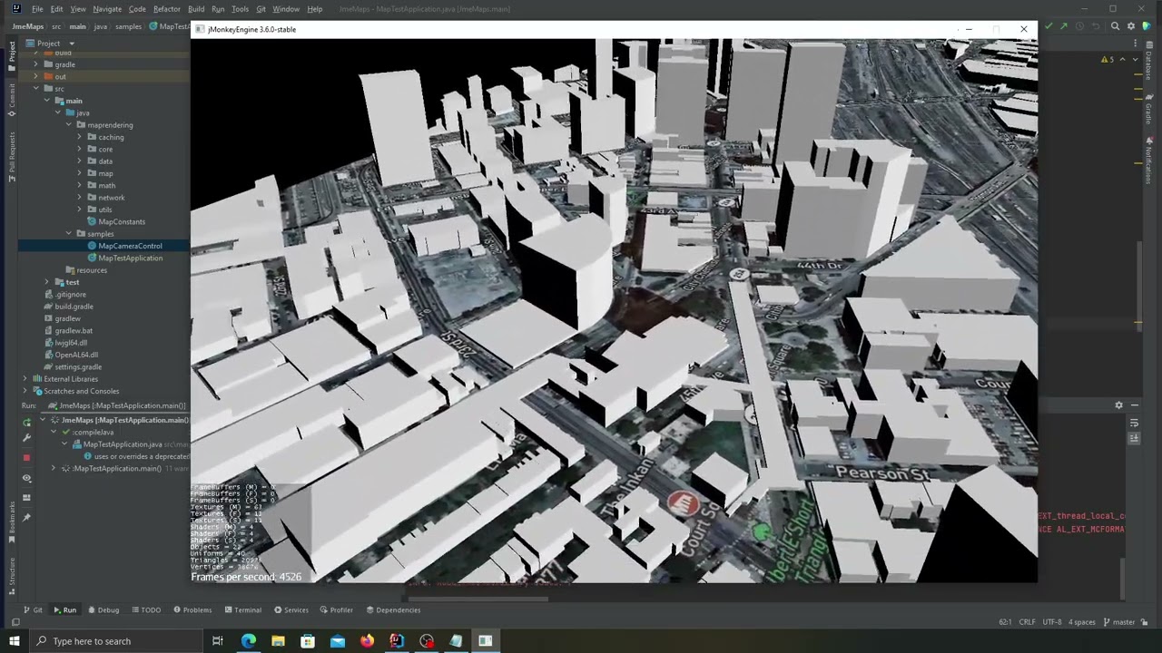 JME-Maps: Vector tile rendering of buildings
