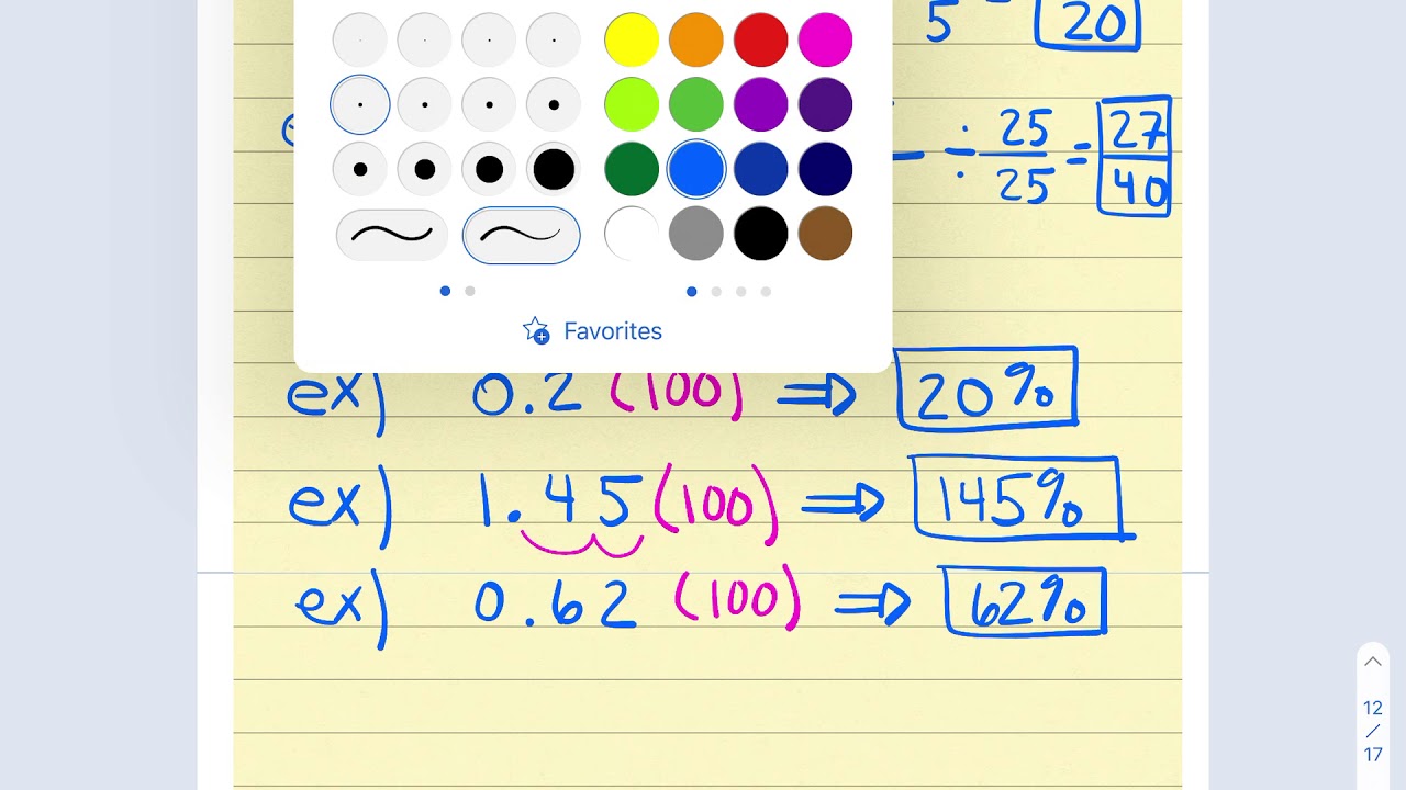 Math 7 - Unit 4 - Conversions among fractions, decimals, and percents