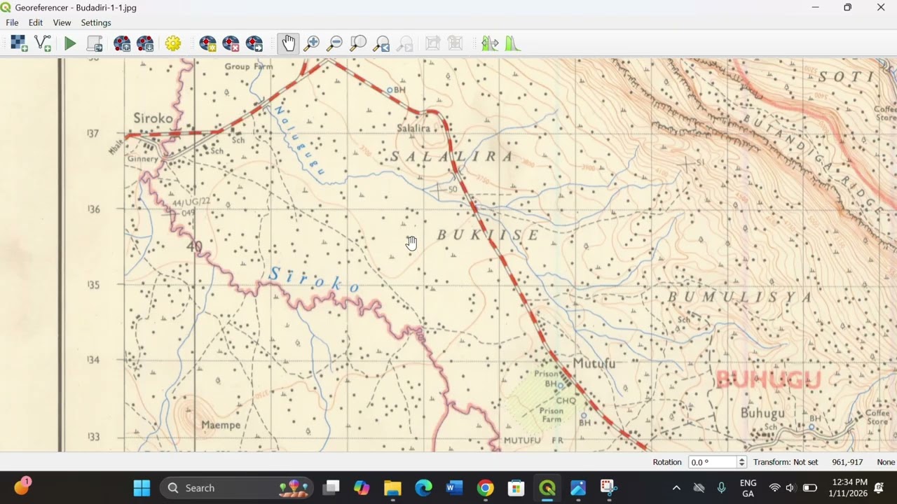 Coordinate systems explained and how to georefence a topographic map using Q GIS