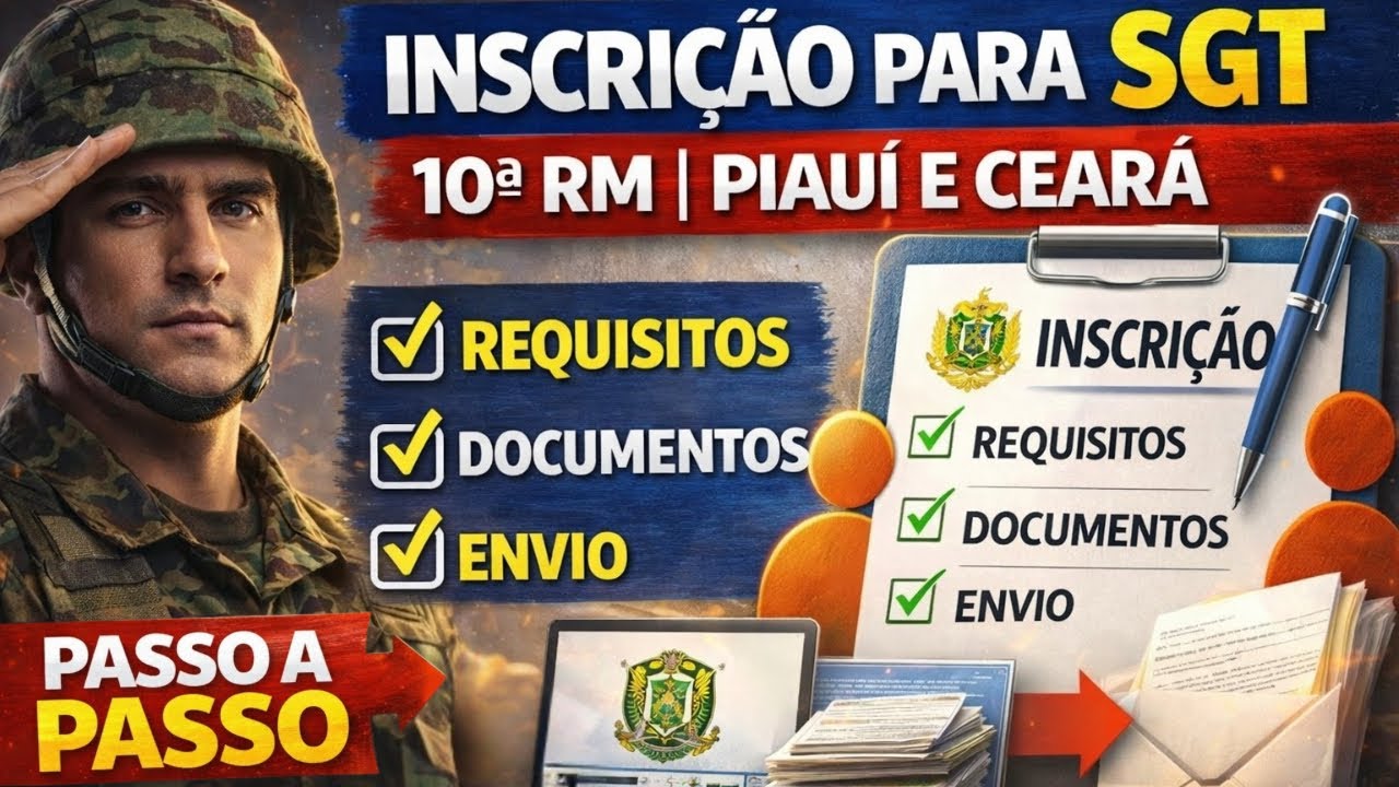 COMO SE INSCREVER PARA SARGENTO NA 10ª RM | PI, CE – PASSO A PASSO