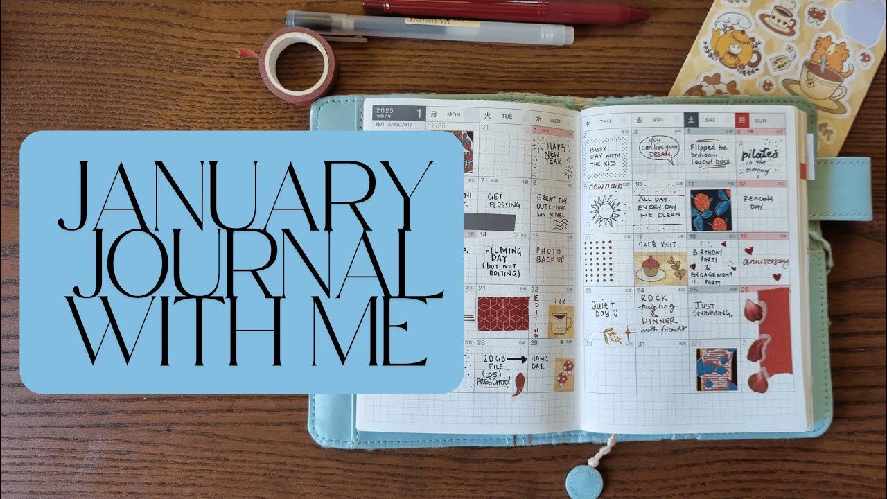 January Journal with Me | Monthly Hobonichi Calendar Page
