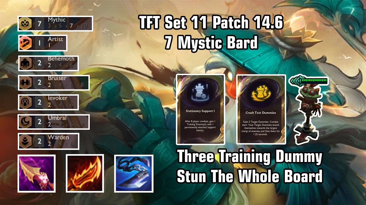 6 Mystic Bard + Three Training Dummy Stunning The Whole Board | TFT Set 11 | Normal