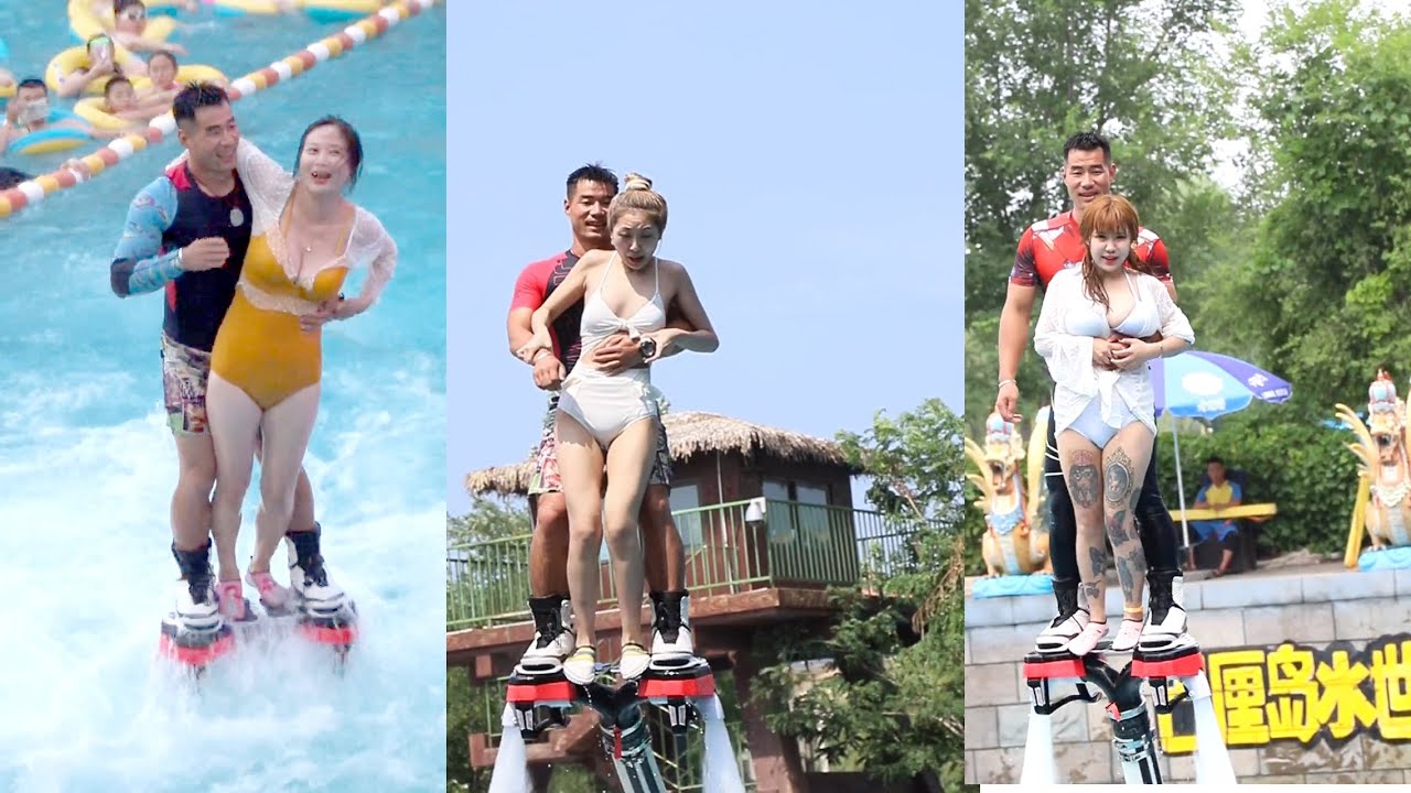 黄色泳衣的大妹子太重了，我都扛不起了，差点手放错了地方