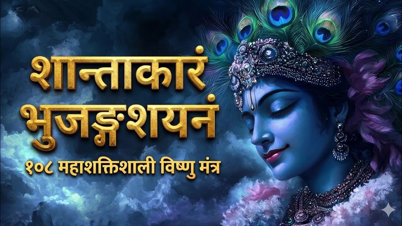 ॐ शान्ताकारं भुजगशयनं 108 बार जप🙏चमत्कारी विष्णु मंत्र ।लक्ष्मी की कभी कमी नहीं होगी