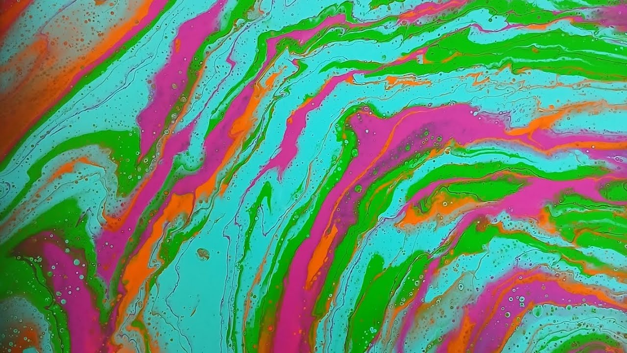 Pour painting bright colors