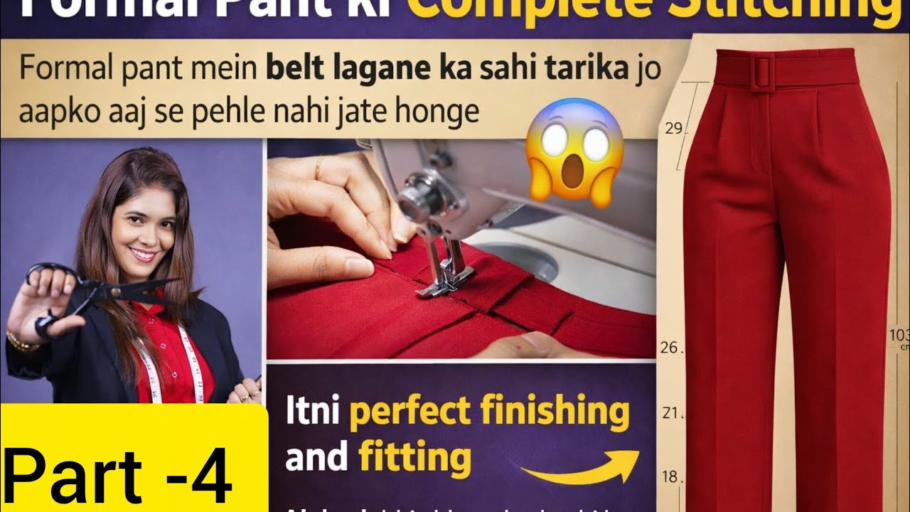 Formal pant ki stitching kaise karte hai part 4#nisharajputcoaching #stitch#fashion #fashionblogger 