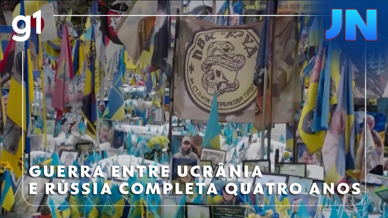 Jornal Nacional: Guerra entre Ucrânia e Rússia completa quatro anos