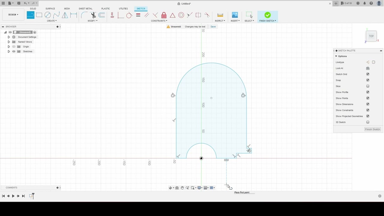 Autodesk Fusion 360 Tutorial 2.4 Create a Center Point Arc Slot