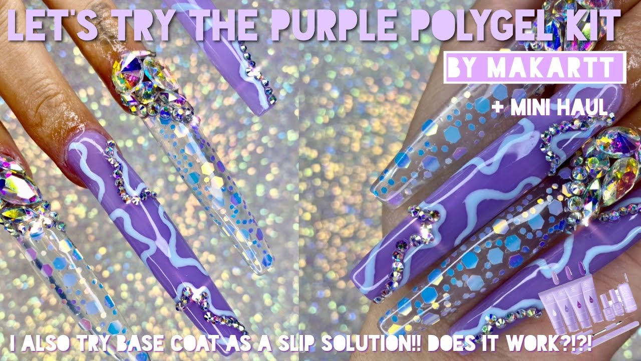 Let’s try Makartt’s purple poly gel kit!! DIY your nails at home 💜😜 | easy AF | vanity Val