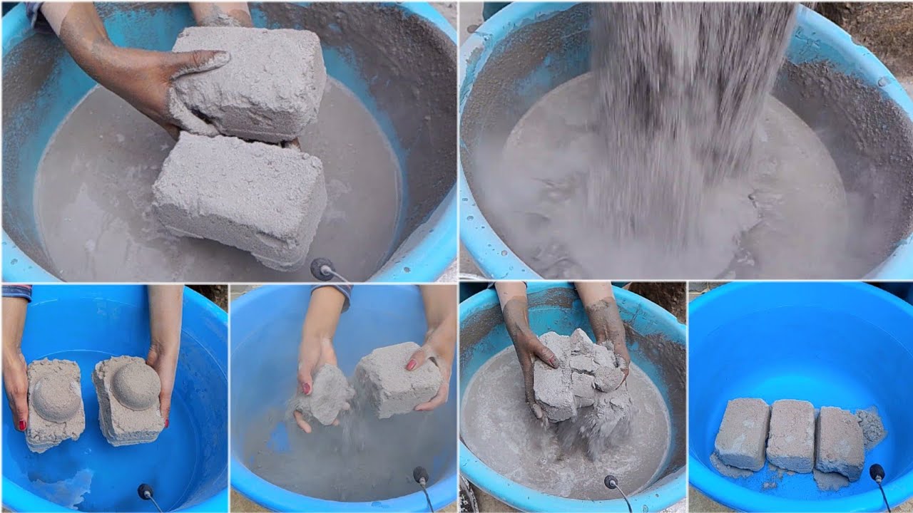 Uff Extra Extra Soft Pure Cement Bricks Dry+Water 💦 Crumbling 🤪