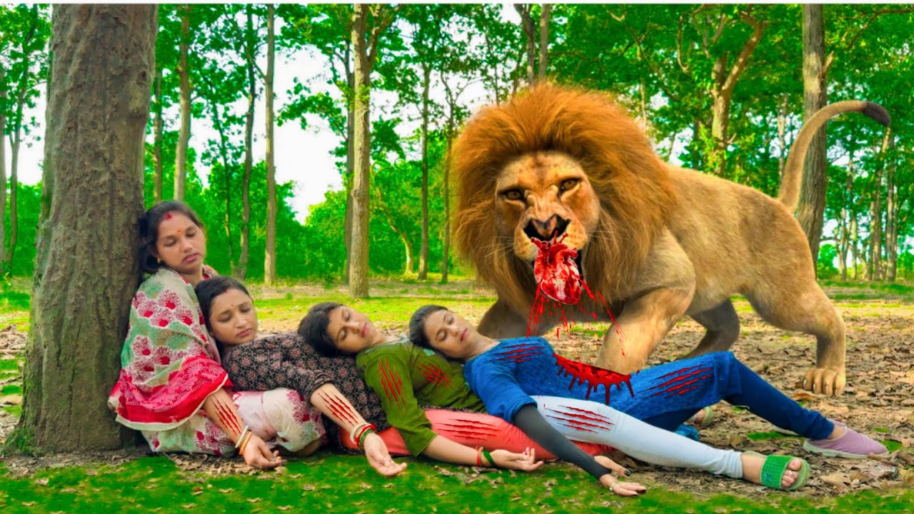 Lion Attack On Village Girl In Forest | Ludo Playing Time
