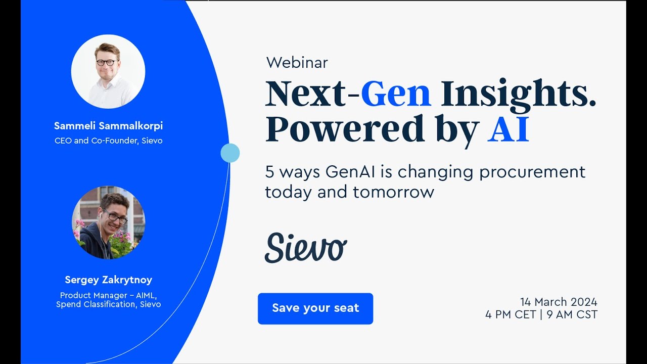 5 Ways GenAI is Changing Procurement Today and Tomorrow [Sievo Webinar]