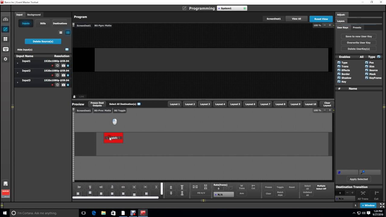 Barco Event Master- Background as Canvas 5 Screens