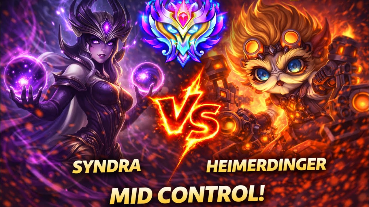 Syndra VS Heimerdinger MID Challenger Elo | 4K Wild Rift Ranked Gameplay