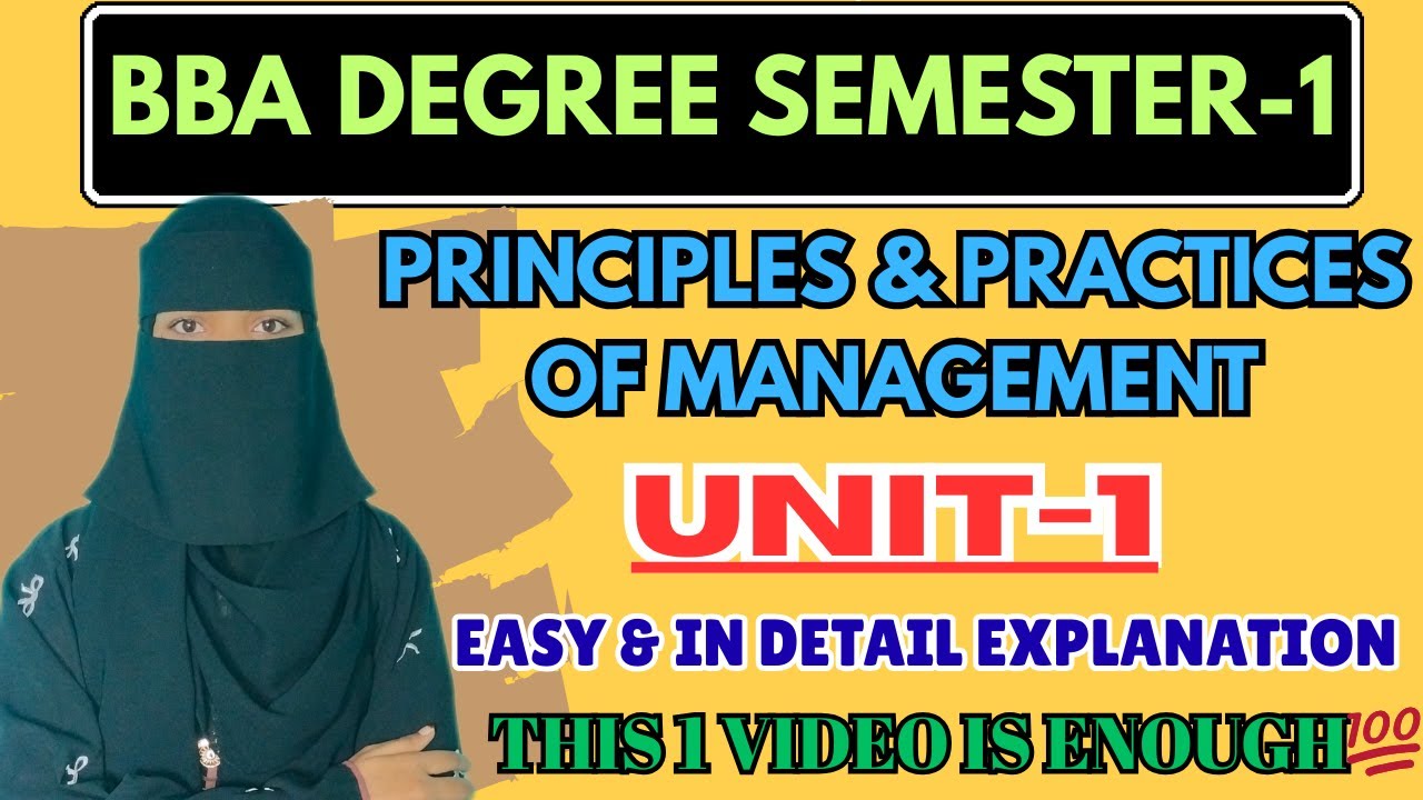 1️⃣PPM | UNIT-1 Full Explanation | Degree Sem-1 BBA Principles & Practices of Management Unit-1 Full