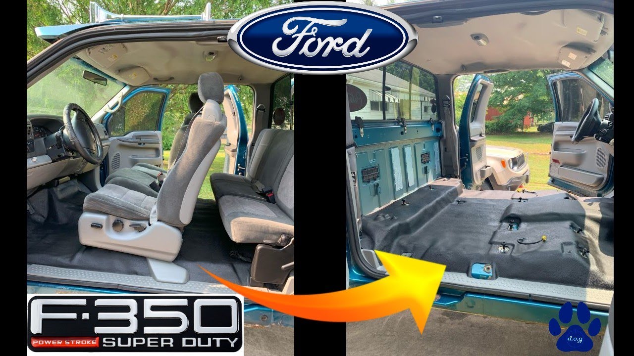2002 Ford F350 SuperCab Seat Removal Extended Cab 4K/ASMR/POV / d.o.g