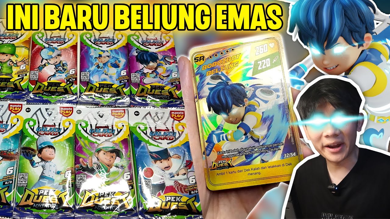 AKHIRNYA BUKA WUJUD ASLI KARTU BOBOIBOY BELIUNG EMAS MONSTA GALAXY CARD! PEK QUEST ADVENTURE