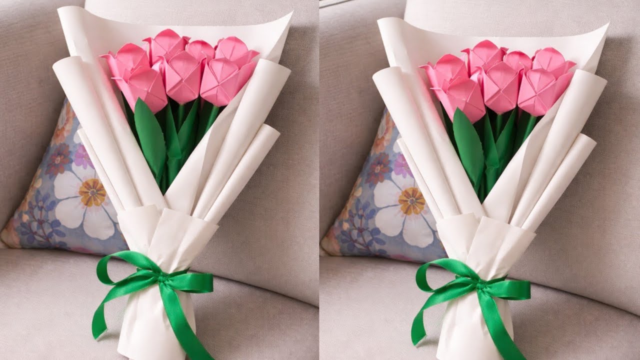 Bouquet | Paper Flower Bouquet | Paper Flowers | Flower Bouquet Making With Paper