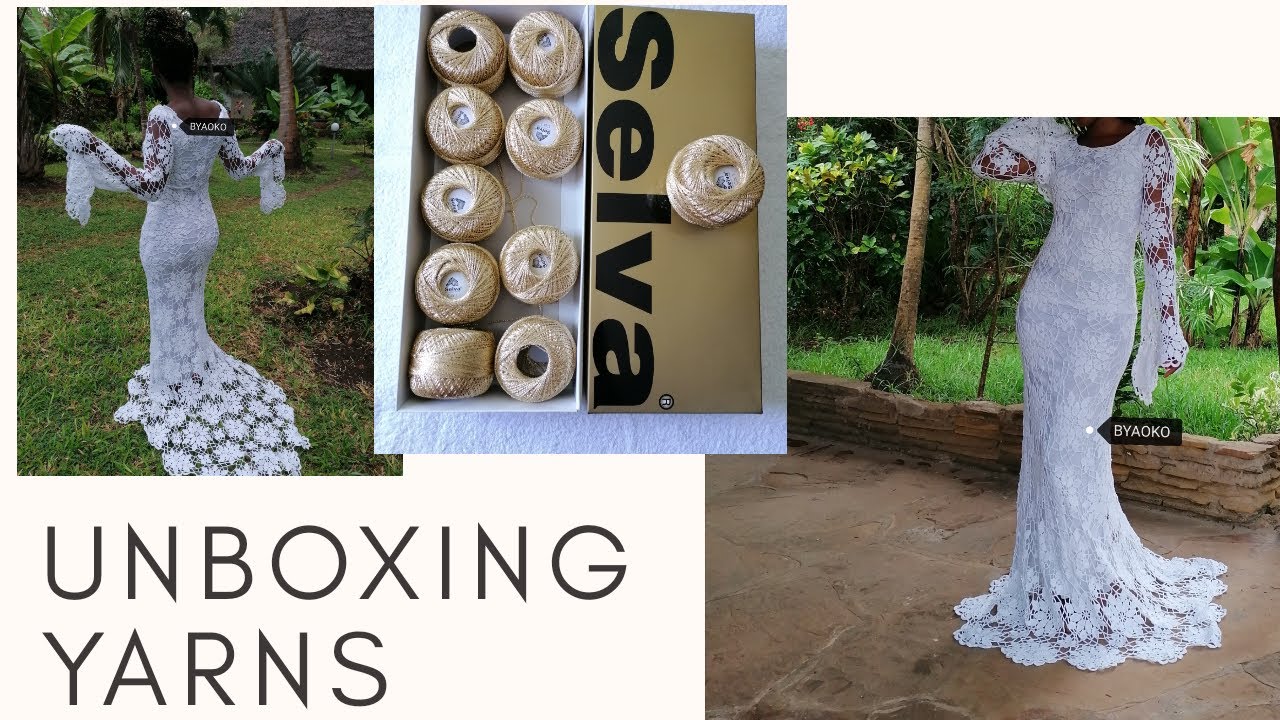 UNBOXING YARNS FROM PORTUGAL | CROCHET WEDDING DRESS progress