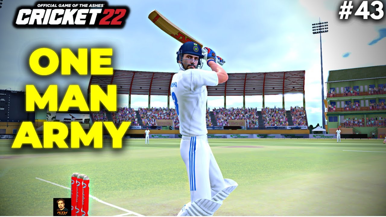 India vs West Indies Test Match In Cricket 22 My Career Mode Uncut Hardest Difficulty - RtxVivek #43