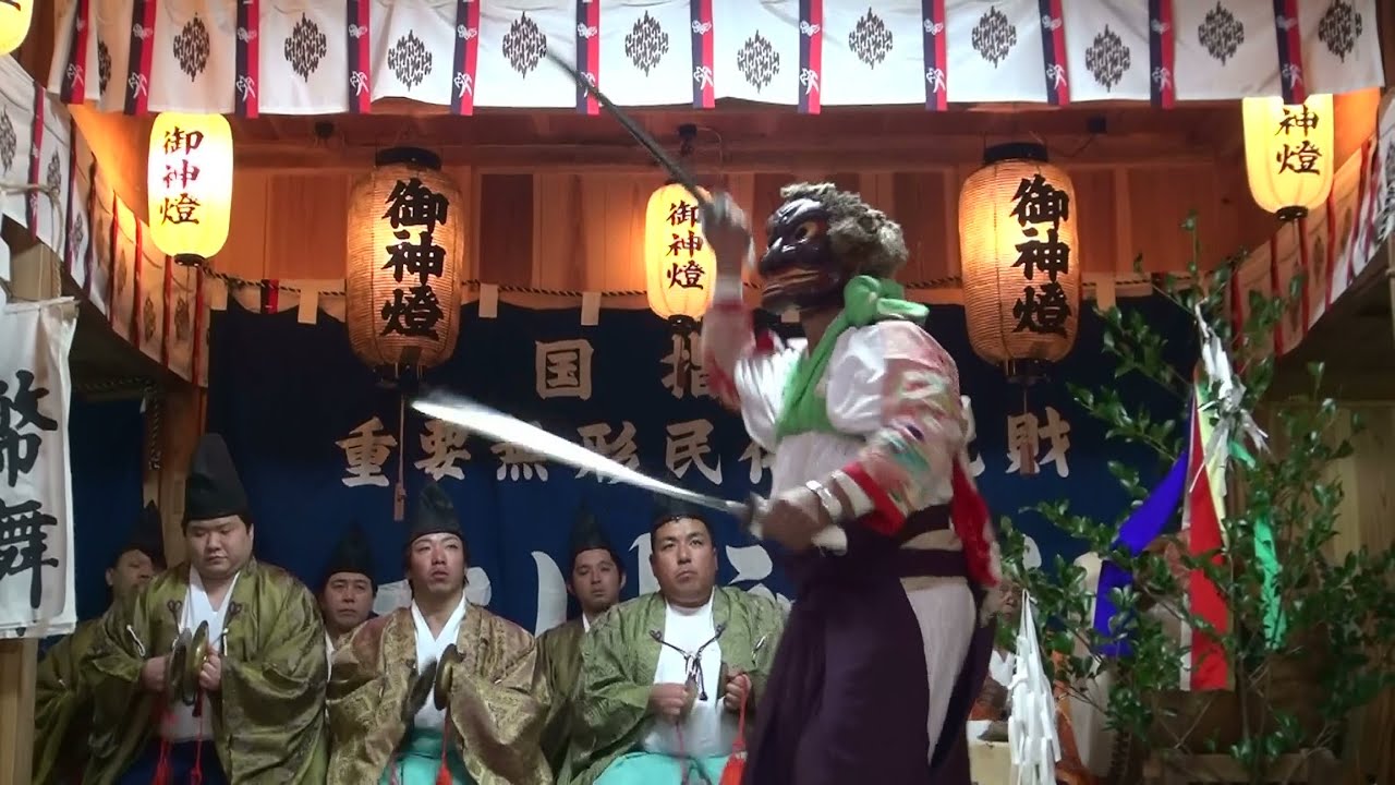 本川神楽　東京国立劇場公演　公開練習 ダイジェスト 高知 いの町 2015.1