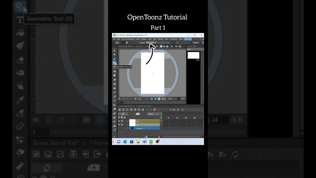 OpenToonz Animation  Tutorial Part 1 | Fireball 🔥 #opentoonz