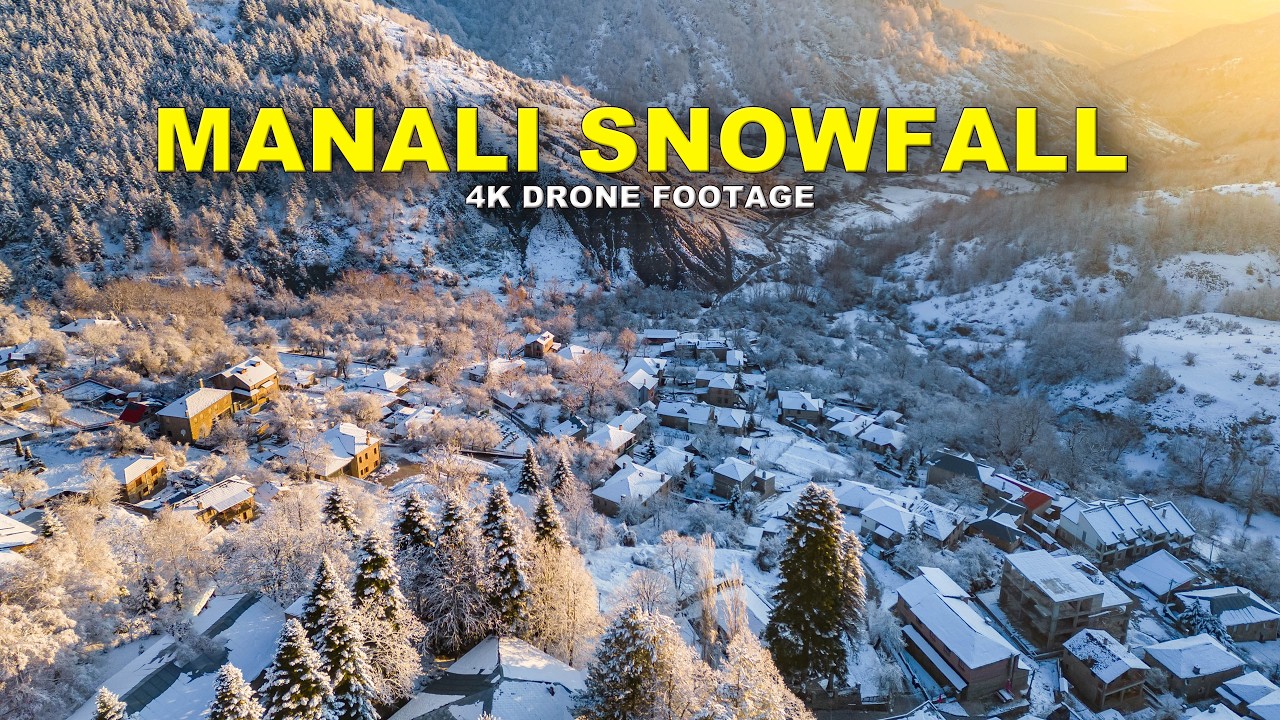 Manali Snowfall 4K Drone | Fresh Snow (No Commentary) | Himbus