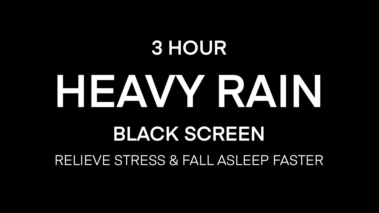 Rain Sounds No Thunder for Sleeping & Relaxation | BLACK SCREEN | Fall Asleep Fast