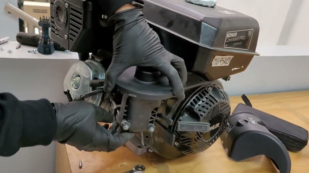 cambio perilla válvula combustible e interruptor motor Kohler de 9.5hp y 14 hp
