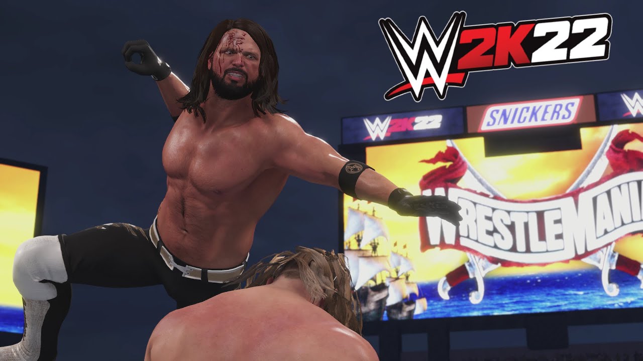 WWE 2K22 Gameplay - Edge vs AJ Styles Wrestlemania Match - WWE 2K22 Xbox Series S
