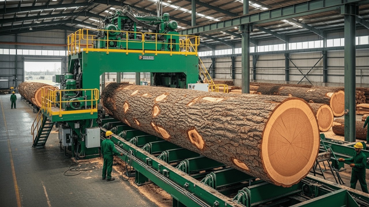 Inside the Largest Wood Sawmill Factory – How Giant Logs Becomes Premium Furniture (Full Process)