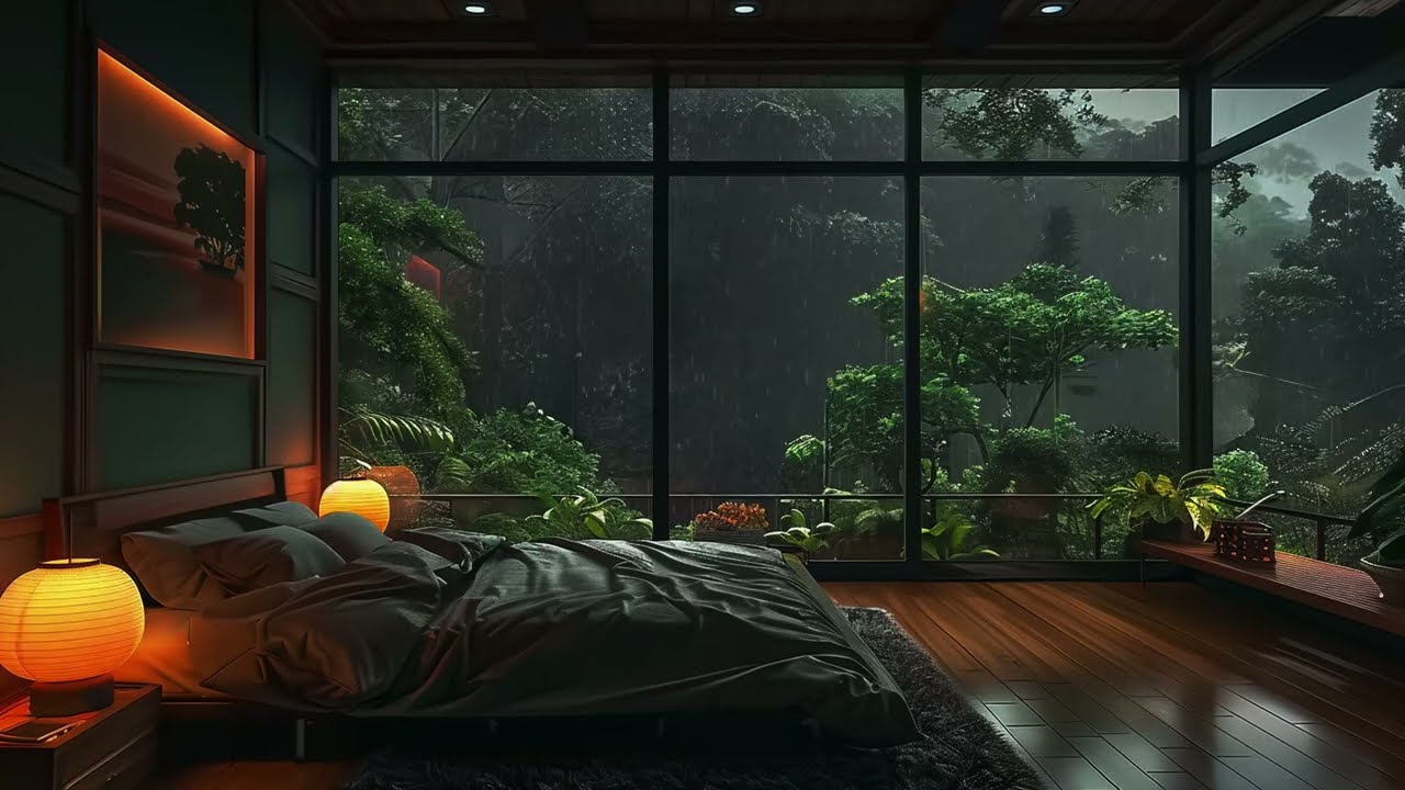 Cozy Bedroom Rain 🌧 Relaxing Window Rain Sounds | 8 Hours Deep Sleep Ambience