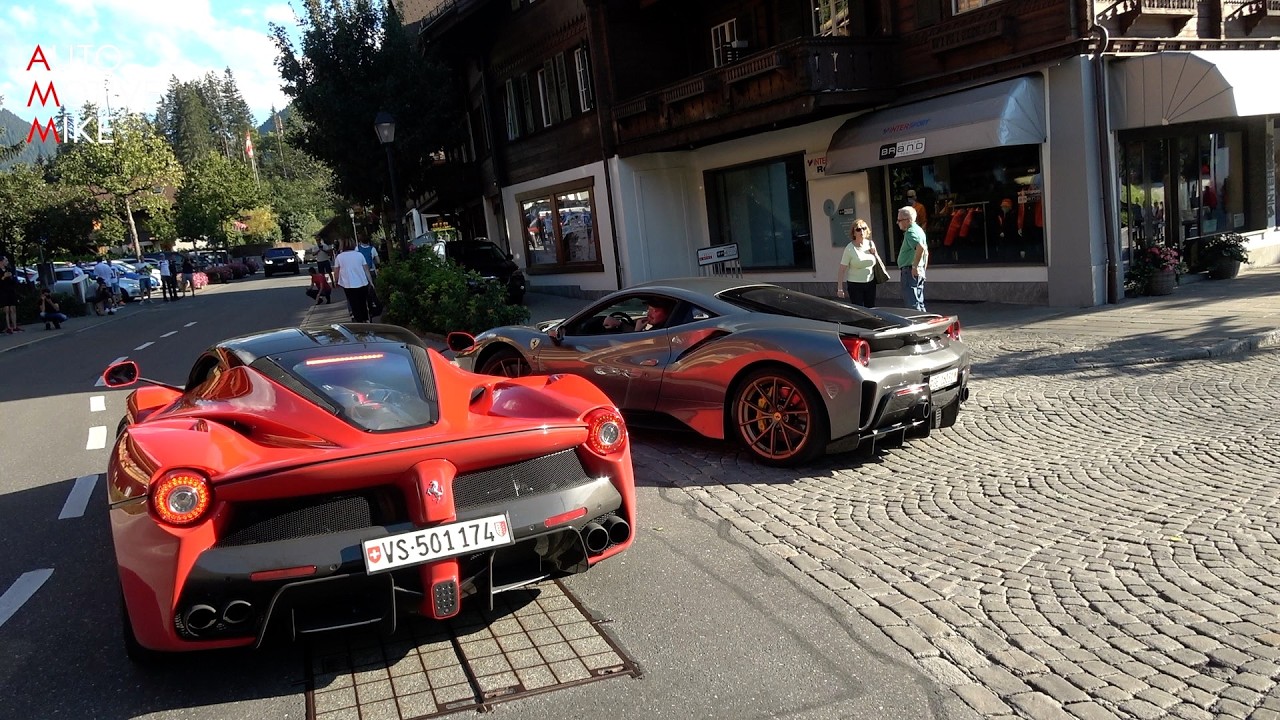 Supercars in Gstaad - Laferrari, 250 GT SWB, DBR2, Aventador S, 675LT & MORE!