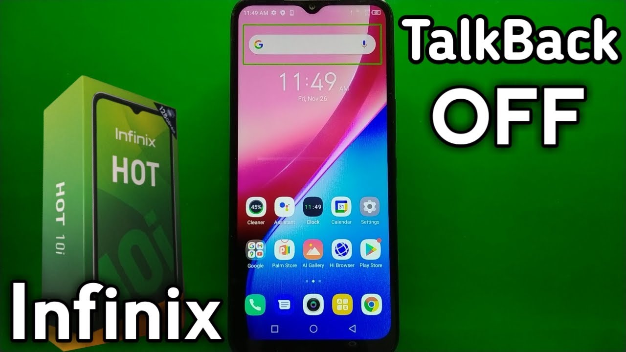 How to Turn OFF Talkback on Infinix Hot 10i