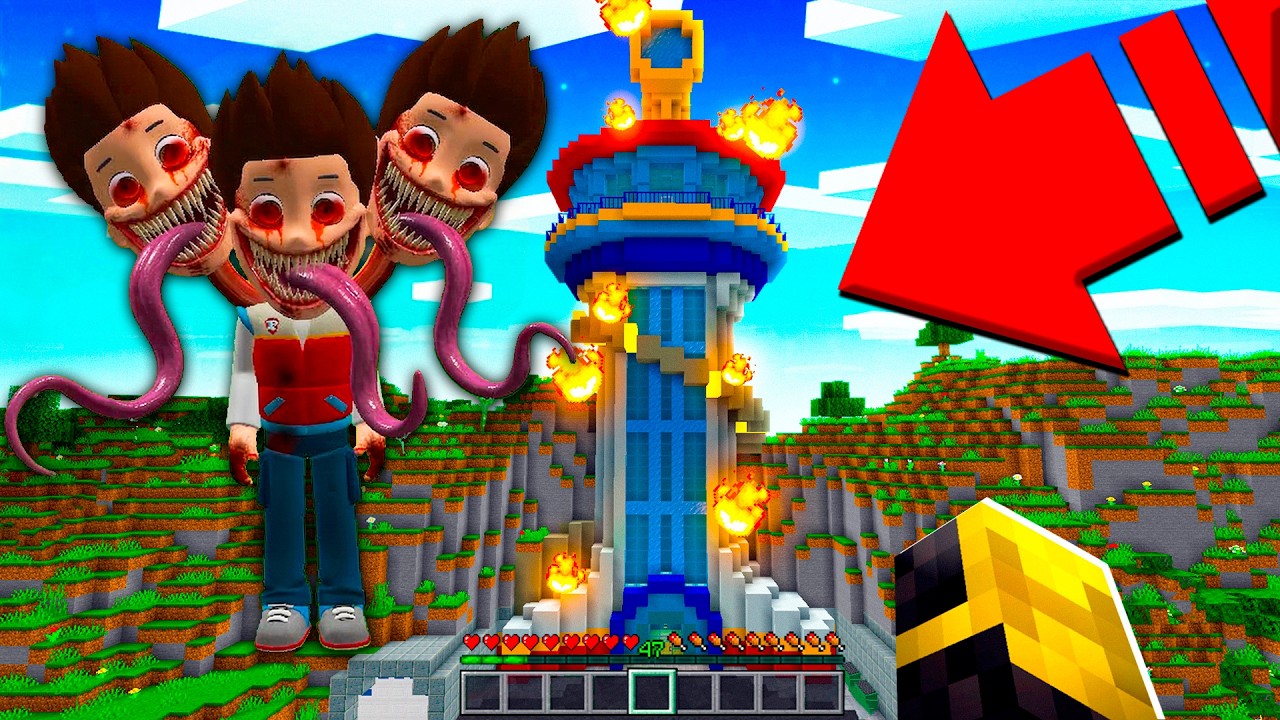 RYDER MUTANTE ataca LA CASA de PAW PATROL en MINECRAFT 😱