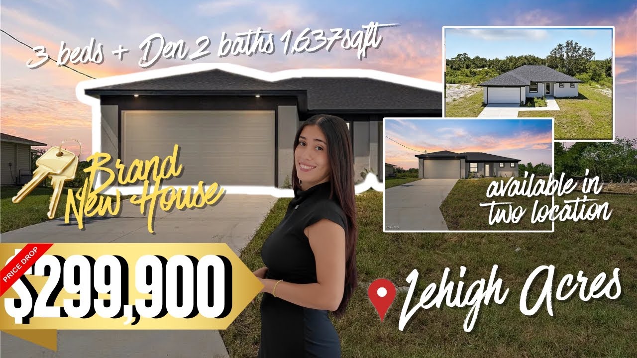 NEW 2025 Home for Sale in Lehigh Acres FL | $299,900 | Price Cut | No HOA
