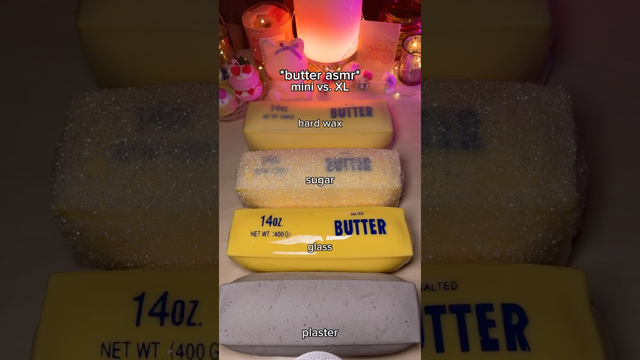 mini vs. XL butter squishies asmr🧈 #asmr #squishy #asmrforsleep