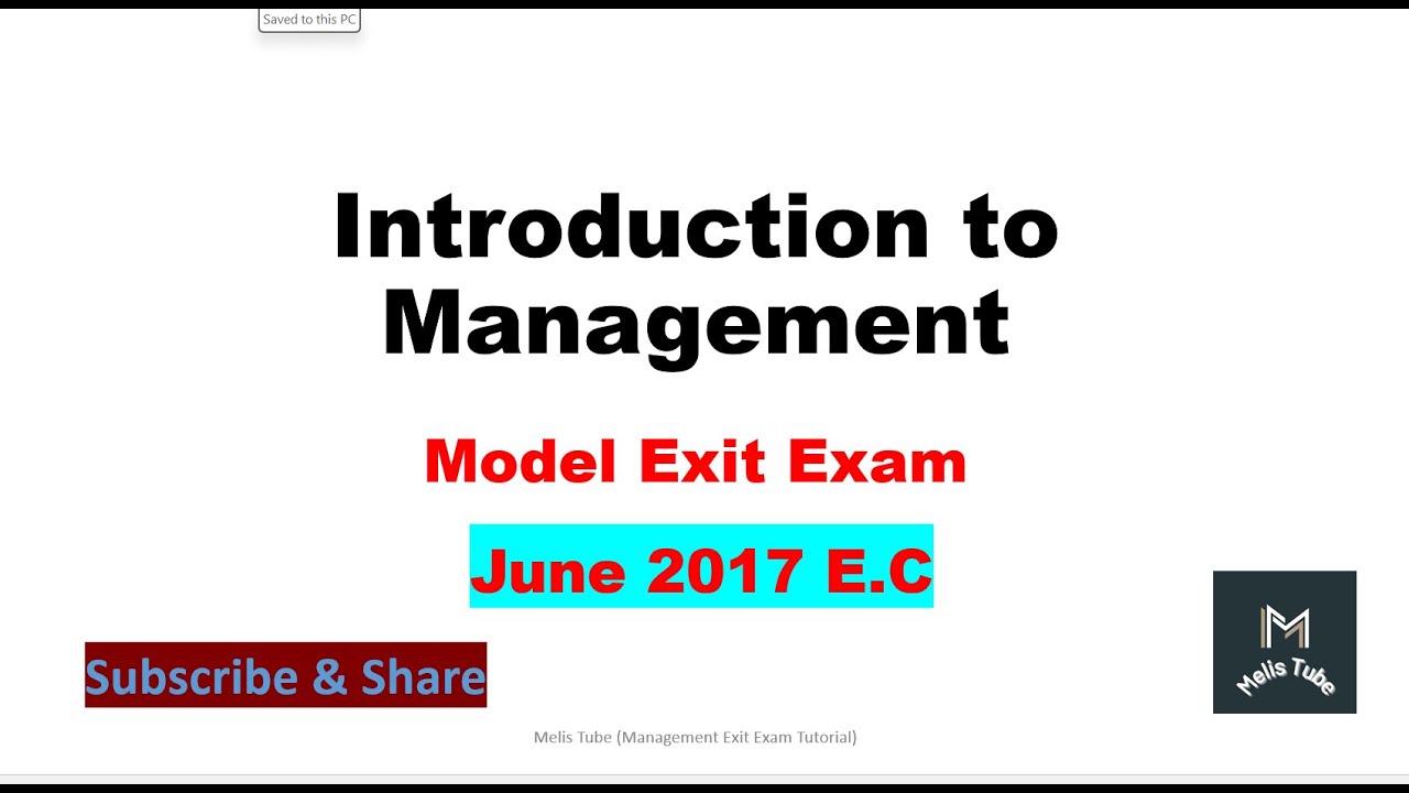 introduction to management exit exam questions for June 2017 E.C