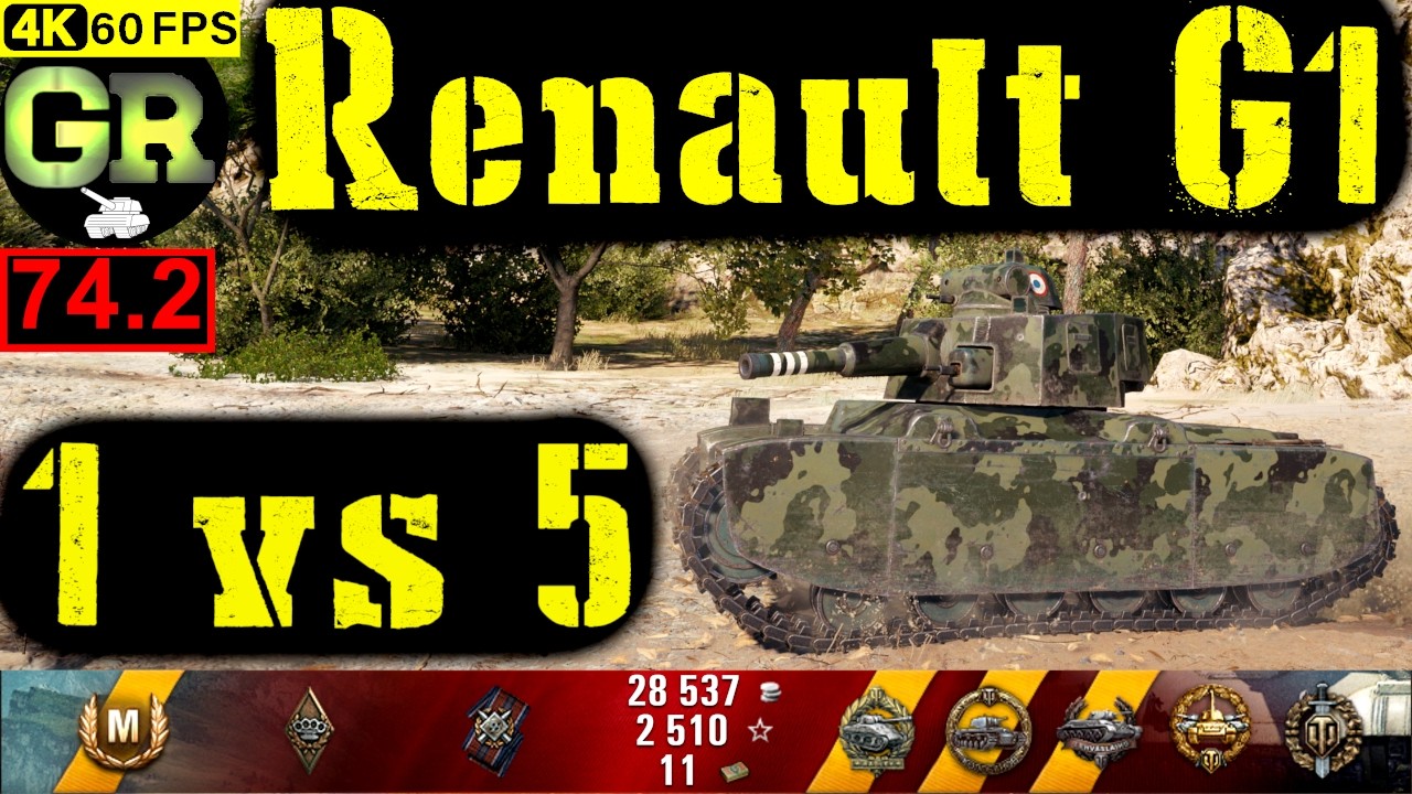 74_World of Tanks Renault G1 WoT Replay - 8 Kills 2.3K DMG(Patch 1.4.0)