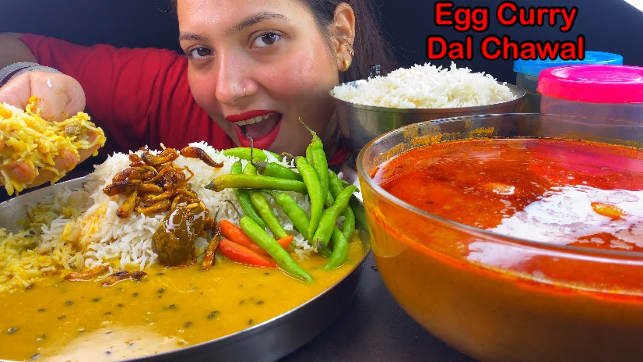 Eating Huge Spicy🔥 Egg Curry, Dal, Chawal, Achaar | Egg Curry With Rice Mukbang | Asmr Mukbang Show