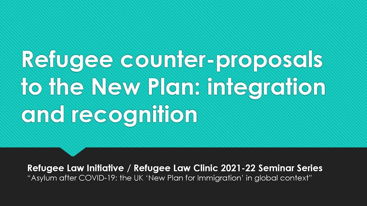 Refugee counter-proposals to the New Plan: integration and recognition